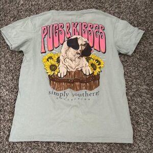Simply Southern Gray Pug Dog Tee